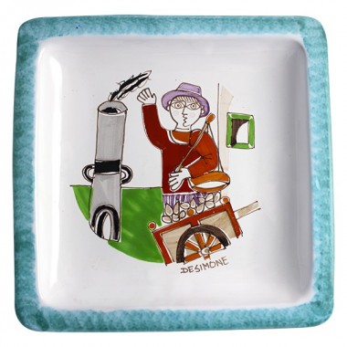 Piatto Quadrato Folk PQFK-2 Cottura delle Castagne Piatto Quadrato Folk PQFK-2 Cottura delle Castagne